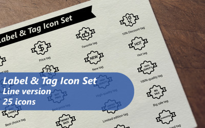 Label And Tag Line Icon Set Template