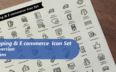 Shopping And E commerce Line Icon Set