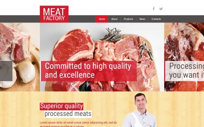 Responsywny szablon Joomla Healthy Meat Factory #51977