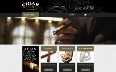 Tema PrestaShop Responsive #51993 "Cigar Smoking Diversion"
