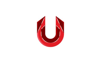 Abstract U-letterlogo 3D kleurrijk en modern merkontwerp Levendig U-letterlogo Creatief U-logo