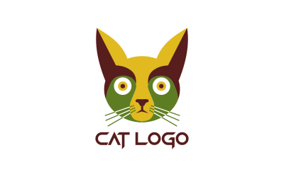 Cute Colorful Cat Logo Design Template