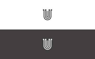 Design del logo astratto con la lettera U – Modello di branding minimalista moderno