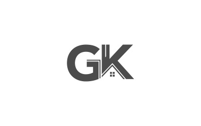 GK Harfi Ev Logosu – Yaratıcı Gayrimenkul ve Emlak Markalama Şablonu