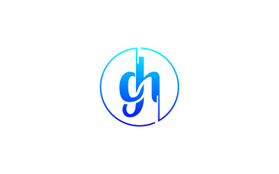 Harf GH Logo Modern Monogram Marka Tasarım Şablonu