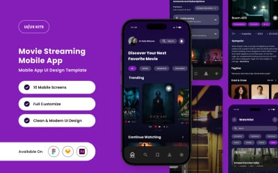 LuminIX – Designmall för mobilapp för filmströmning