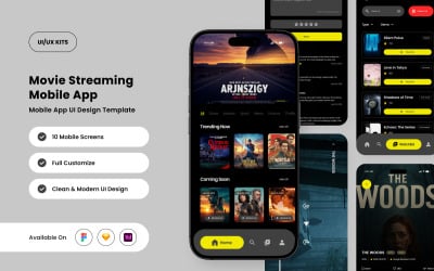 MoviX – Film Akışı Mobil Uygulama Tasarım Şablonu