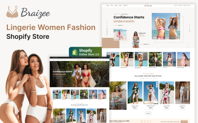 Braizee - Магазин нижнего белья Shopify 2.0 Адаптивная тема