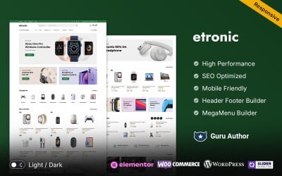 Etronic - Elektronik ve Mobil Mağaza Çok Amaçlı WooCommerce Teması