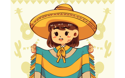 Festive Flair the Charm of Sombrero and Poncho