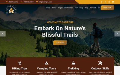 Kamp Ateşi – Yürüyüş, Kampçılık ve Trekking React Web Sitesi Şablonu