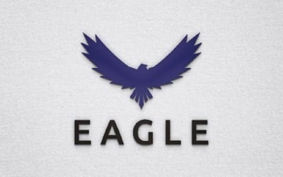 Kartal Şahin Şahin Kuş Hayvan Silüeti Uçan Kanatlar Çırpınan Logo Şablonu