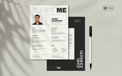 Modello di curriculum creativo InDesign
