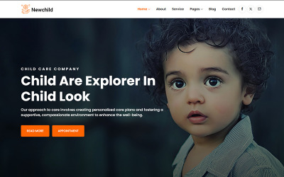 Newchild - Tema WordPress Elementor para cuidados infantis, recém-nascidos e médicos