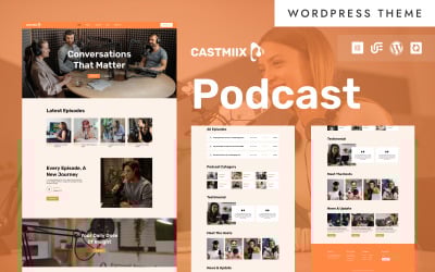 CastMiix - Thème WordPress Elementor pour podcasts audio et streaming