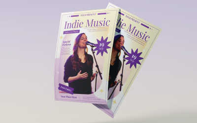 Estetik Indie Müzik Broşür Şablonu