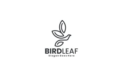 Minimalist Bird Leaf Logo Design