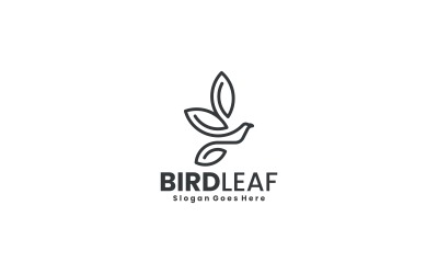 Minimalistisches Vogelblatt-Logo-Design