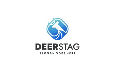 Modernes, farbenfrohes Logo-Design mit Farbverlauf und Hirsch
