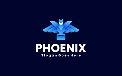 Modernes, farbenfrohes Phoenix-Logodesign mit Farbverlauf
