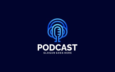 Modernes, farbenfrohes Podcast-Logodesign mit Strichzeichnungen