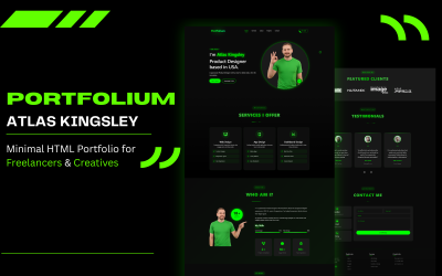 Portfolium - One Page Responsive HTML Template for Creatives and Freelancers