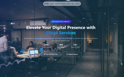 Zenith: Plantilla de landing page para empresas y startups modernas