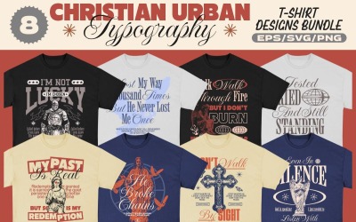 Christliches Urban Typography T-Shirt Design Bundle
