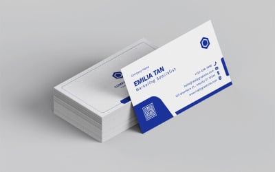 Clean Blue Minimalist Business Card Template