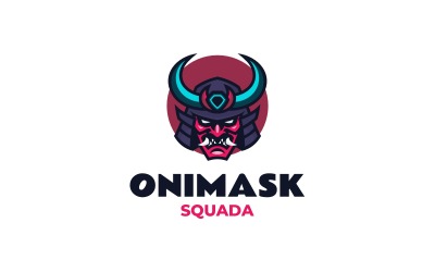 Diseño del logotipo de la mascota de la máscara Oni