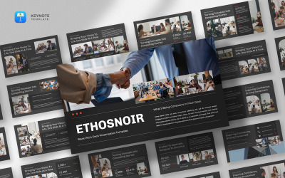 Ethosnoir – Schwarze Pitch Deck Keynote-Vorlage