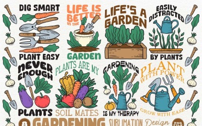 Gartenarbeit Sublimation Designs Bundle PNG