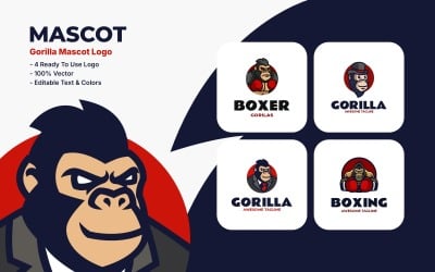 4 Mascot Gorilla Logo Design