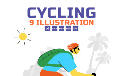 9 Illustration zum Radfahren im Freien