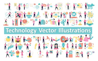 Illustrazione tecnologica futuristica – Design digitale per progetti