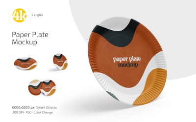 Paper Plate Mockup PSD Template