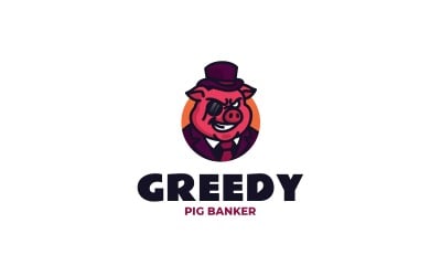 Pig Banker - Pig Mascot Logo Design