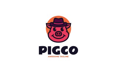Pigco – Logo-Design für Schweinemaskottchen