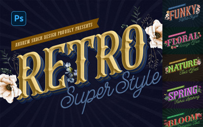 Retro Floral Lettering Text Effect