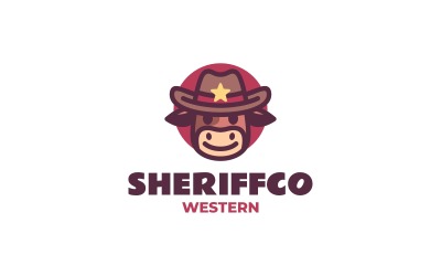 Sheriff Cow - Projekt logo maskotki krowy