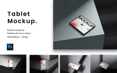 Tablet Mockup with Minimal Stone Presentation