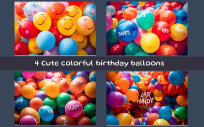 Cute colorful birthday balloons