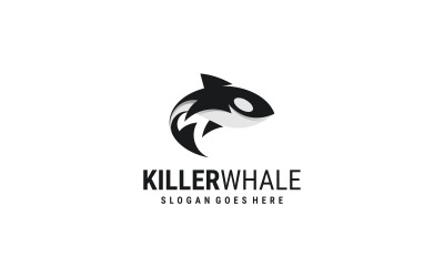 Design del logo monocromatico dell&amp;#39;orca assassina