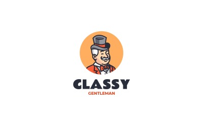 Elegancki projekt logo maskotki dżentelmena