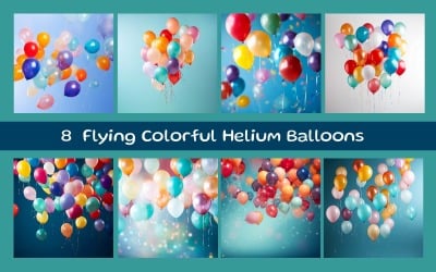Flying Colorful Helium Balloons