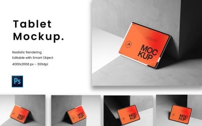 Isometric Tablet Mockup Display