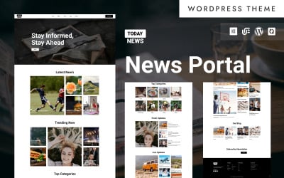 Notícias de hoje - Portal de notícias moderno e tema WordPress Elementor para revistas