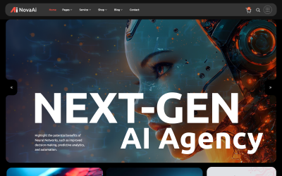 Novaai | AI Agency & IT Technology Startup Business 100% Elementor WordPress Theme