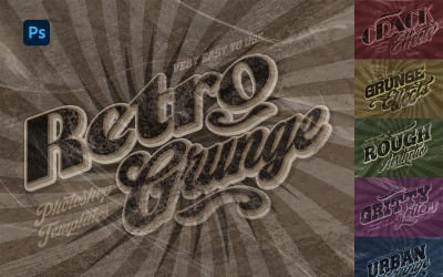 Retro Grunge - 6 Photoshop Text Effects