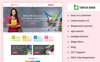 Spartan Stationery - Mehrzweck-E-Commerce-Vorlage Prestashop Theme